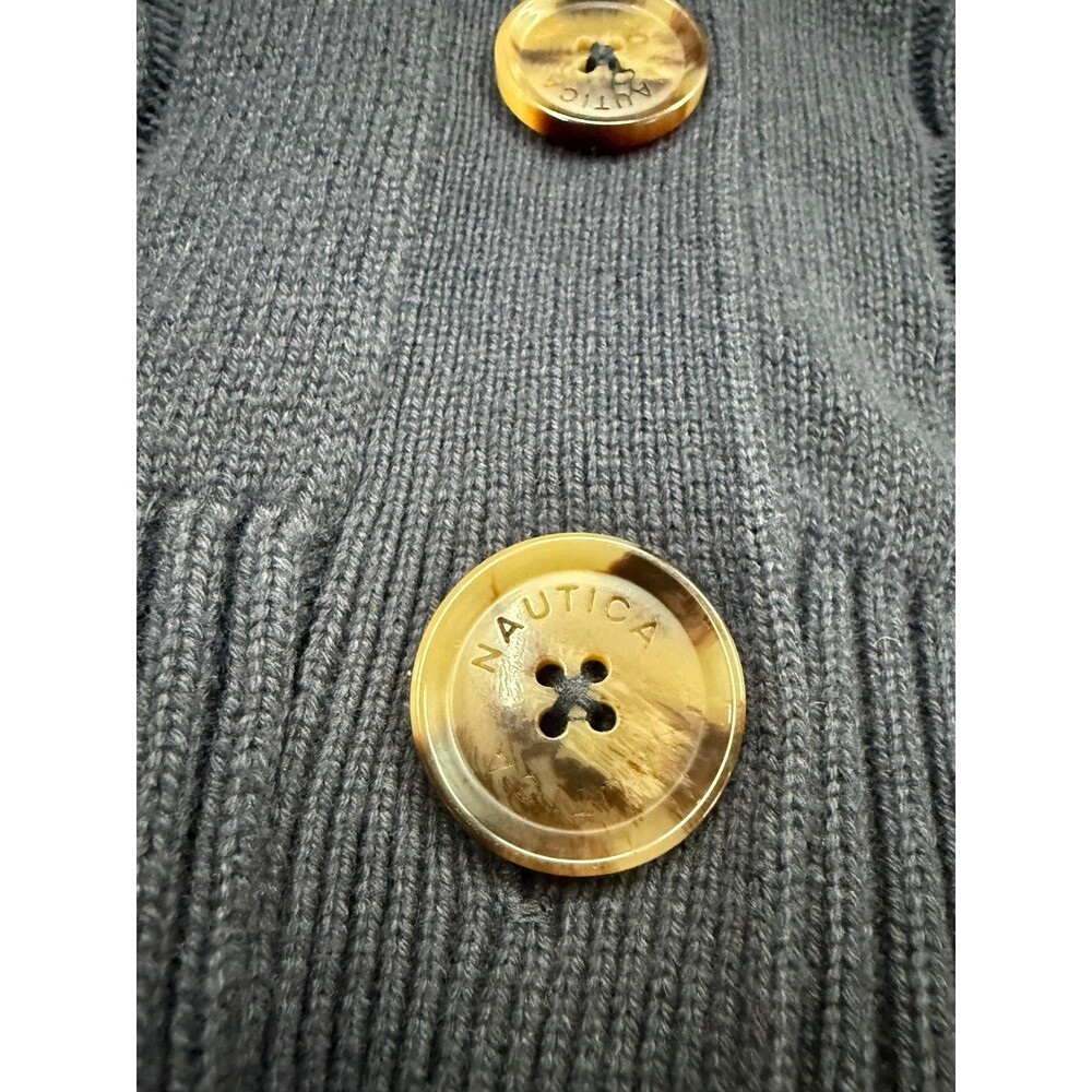 NWT Náutica Classic V-Neck Cardigan Elegant Preppy Classy Button Up Large - Picture 5 of 12
